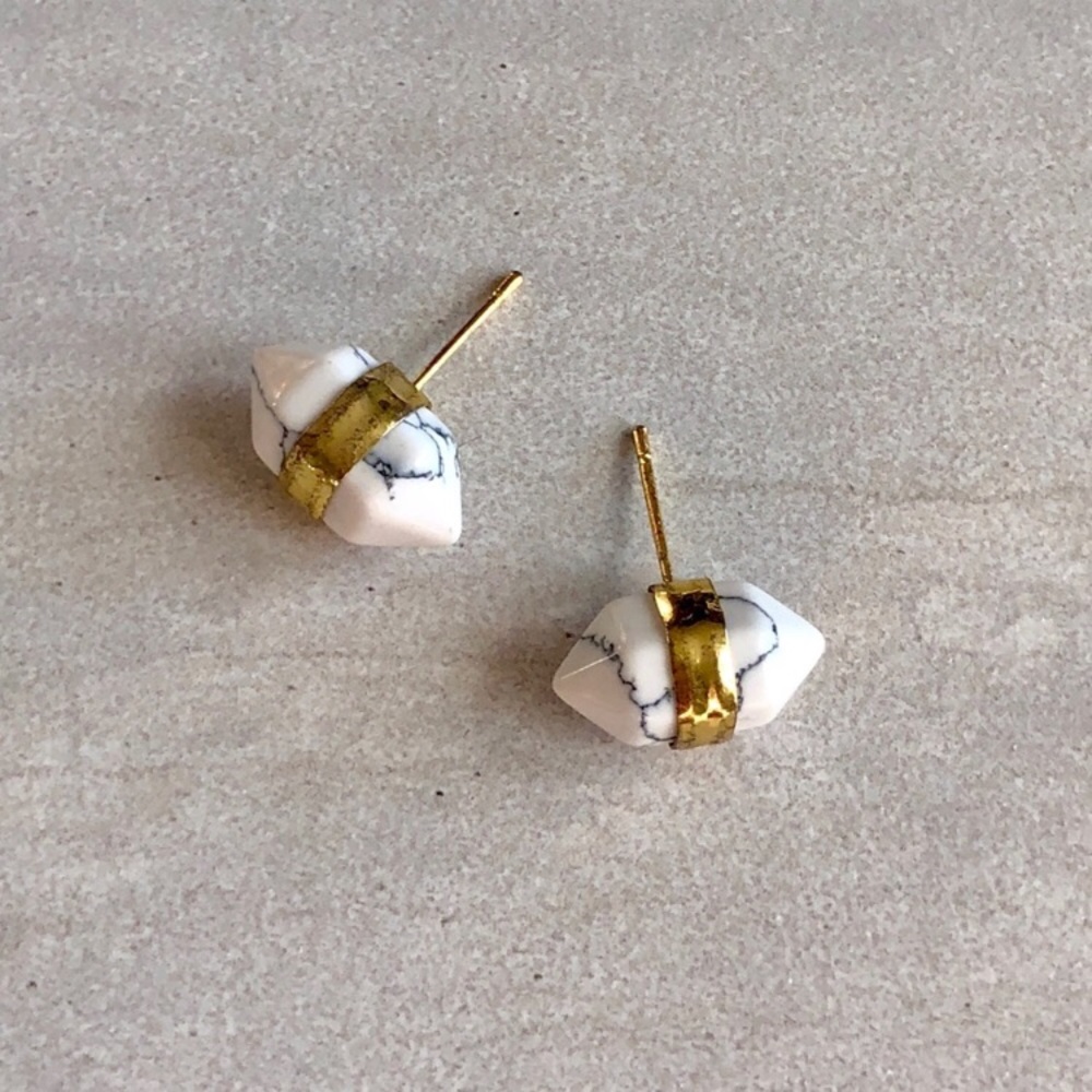 ❗️Last Pair❗️ Marble Natural Stone Stud Earrings - Picture 5 of 7